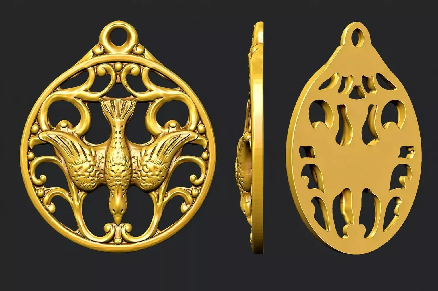 Pendant Bonyak Jewelry Saint Medal Holy Spirit Pendant 3D print model