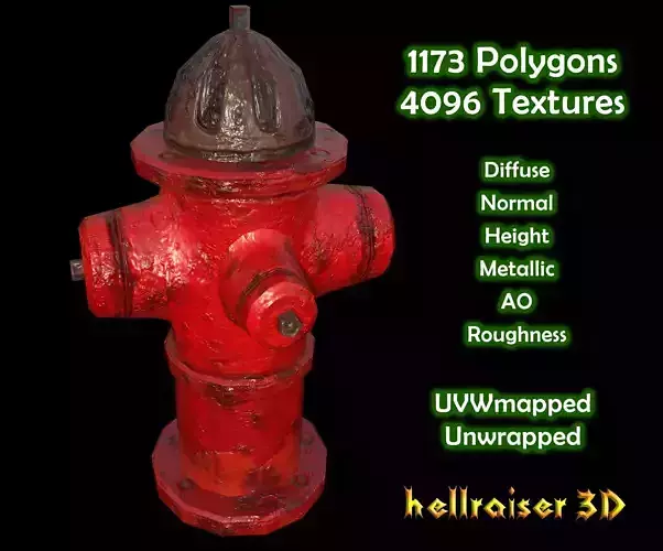 Fire Hydrant - PBR - Textured