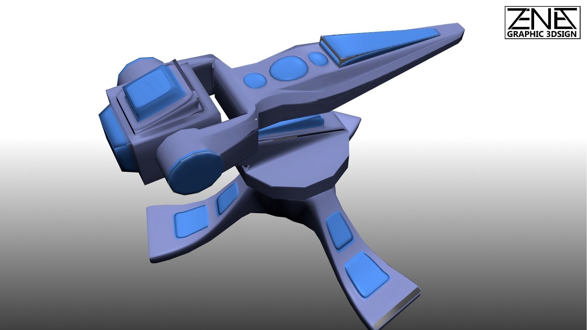 Game-Ready Scifi  Turrets Triple-Pack Tower Defence and Mobile  Low-poly 3D model_6