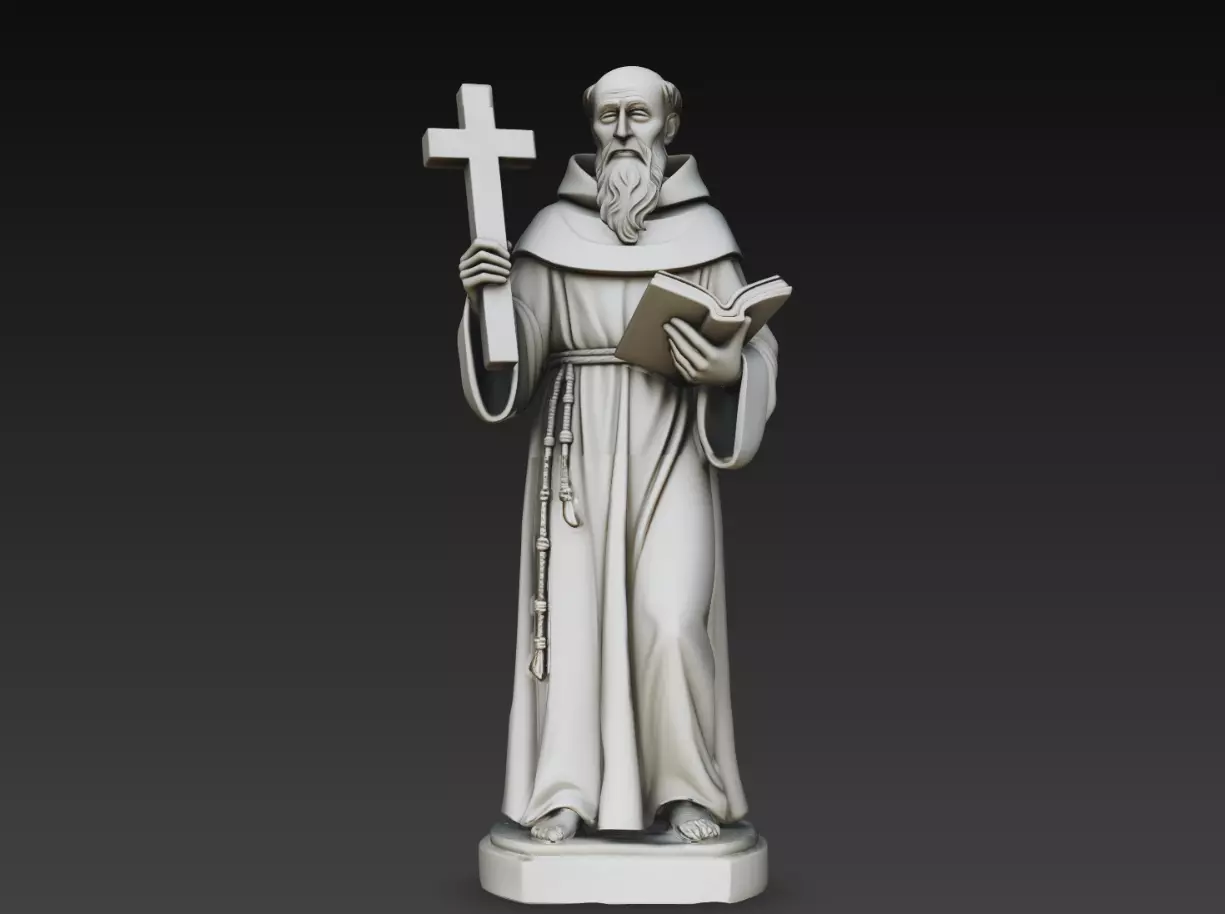 Saint Francis Gospel Friar STL Christian Monk Statue 3D print model