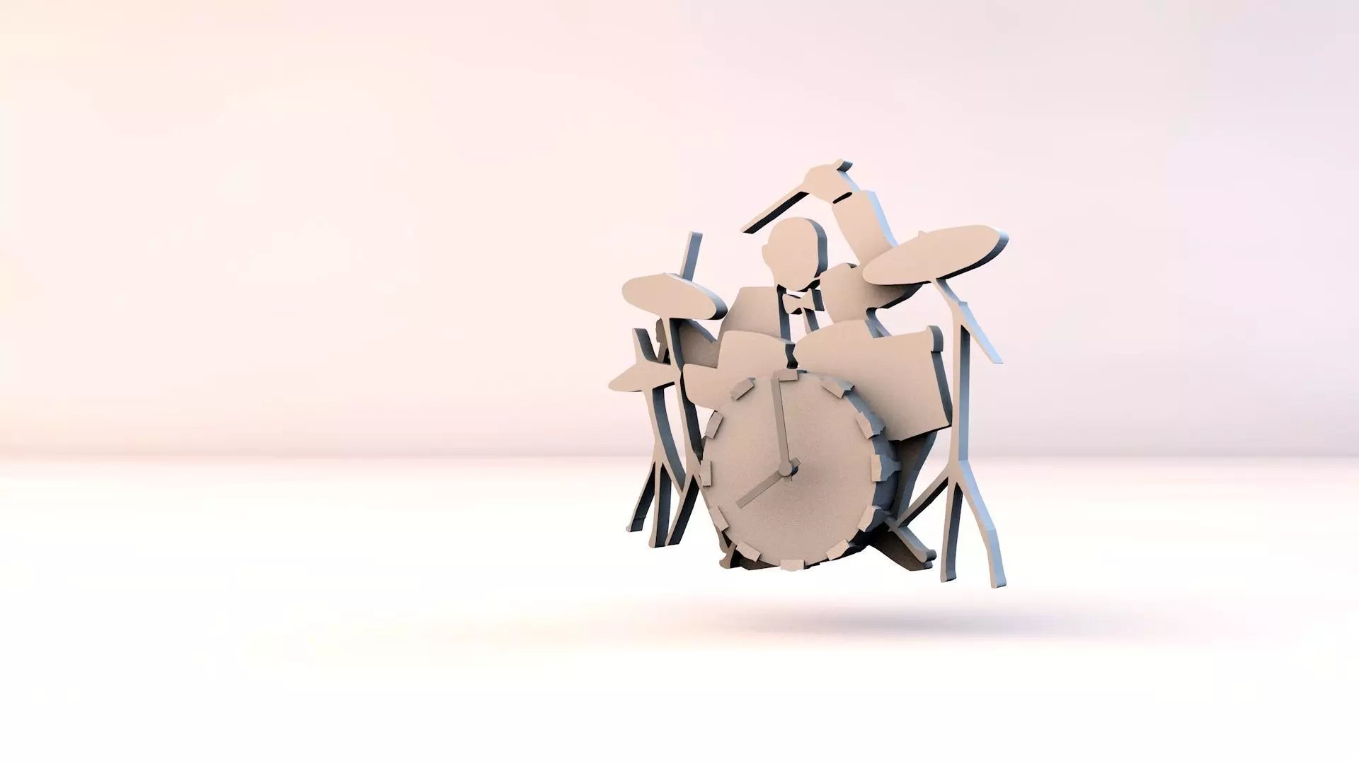 Clock jazz drummer 3D print model