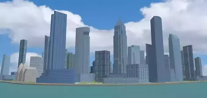 Camellia City Free low-poly 3D model