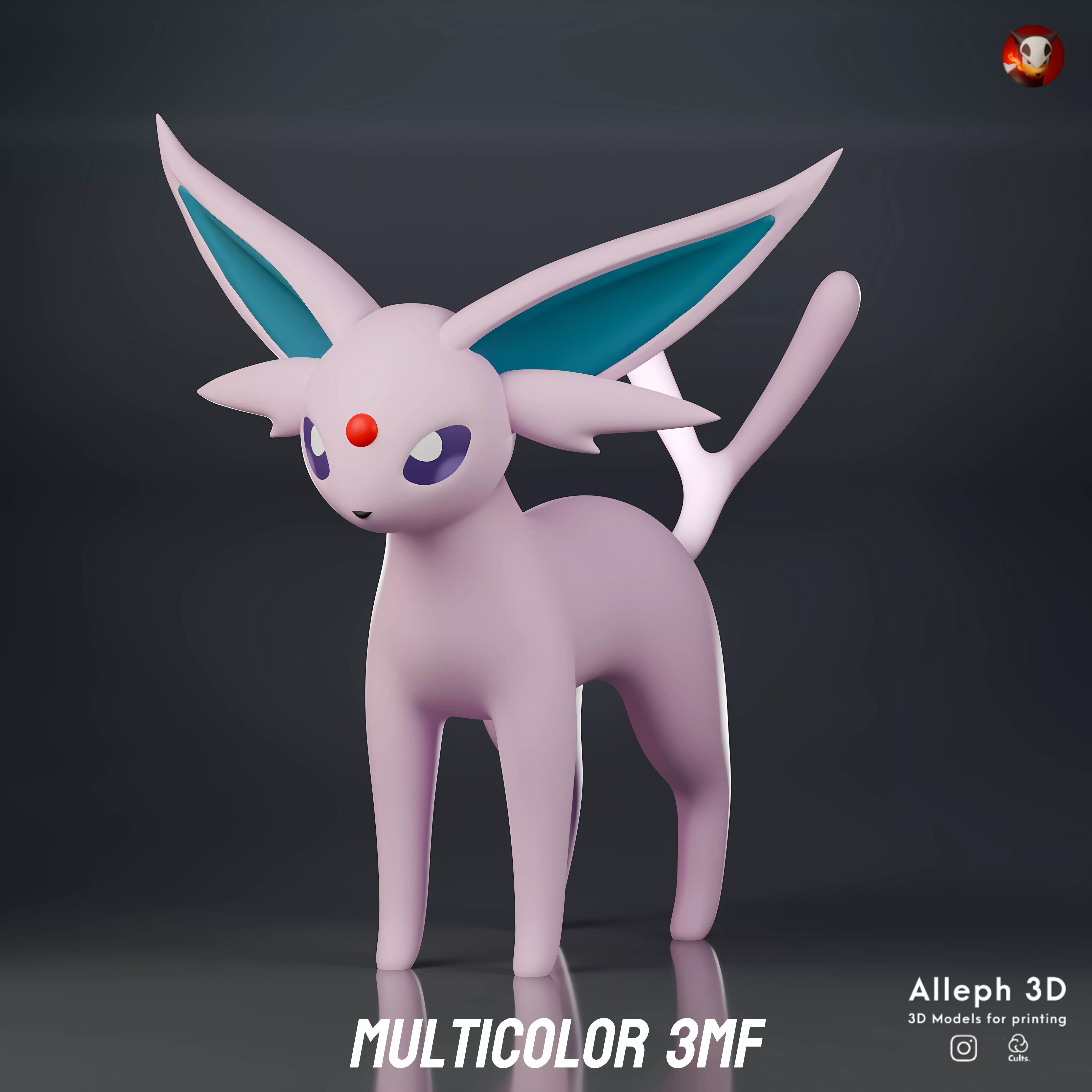 Pokemon Espeon Multicolor 3D print model