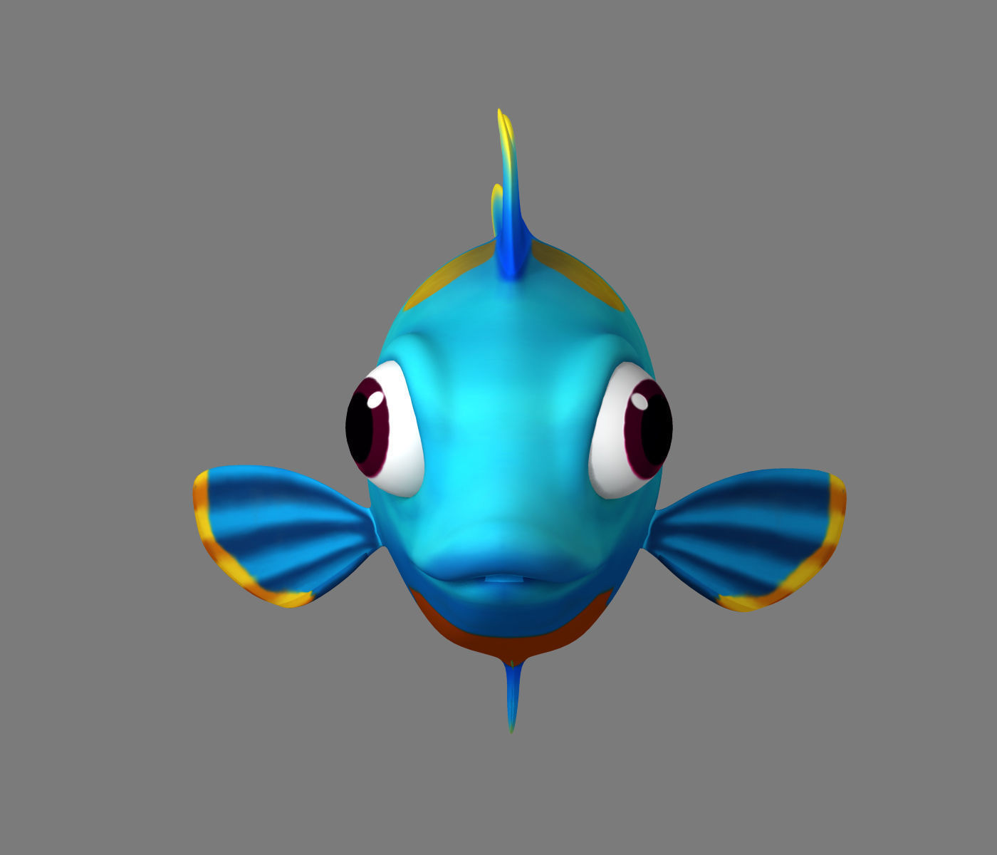 Cartoon Fish02  Rigged Animated 3D model_1