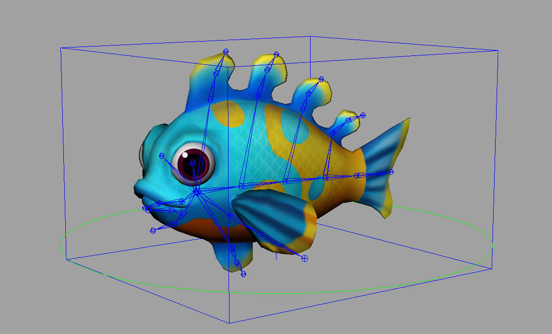 Cartoon Fish02  Rigged Animated 3D model_8