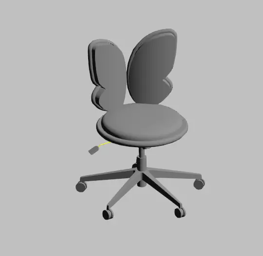 Modern Ergonomic Task Chair Butterfly Wing Design 3D model