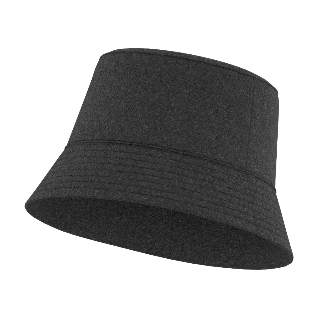 Dark Grey Wool Bucket Hat Low-poly 3D model