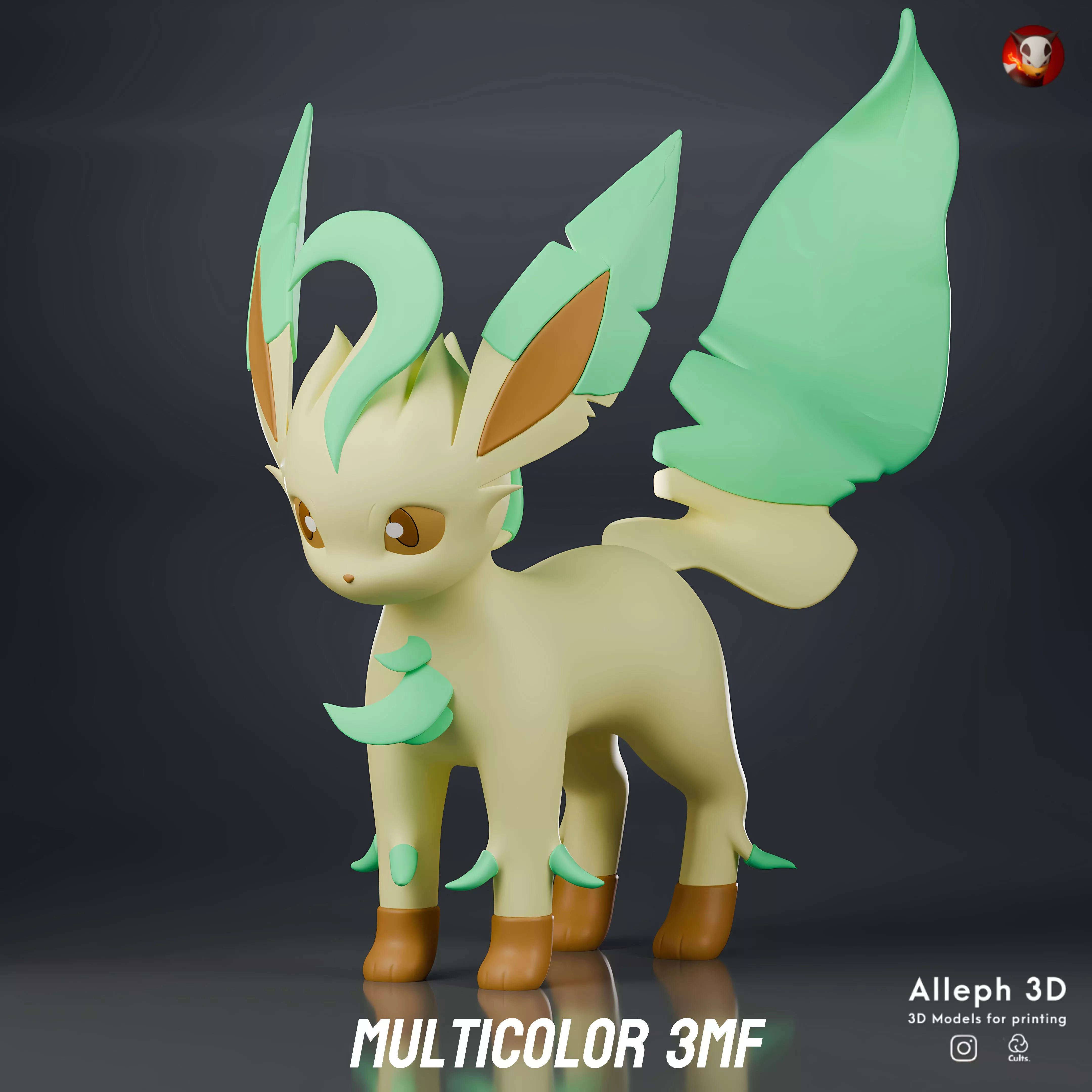 Pokemon Leafeon Multicolor 3D print model
