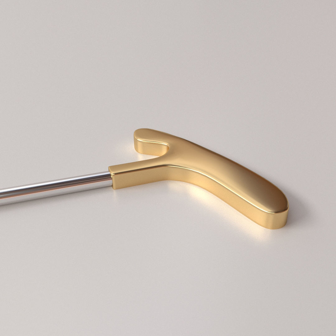 Putter gold and golf 3D model_2