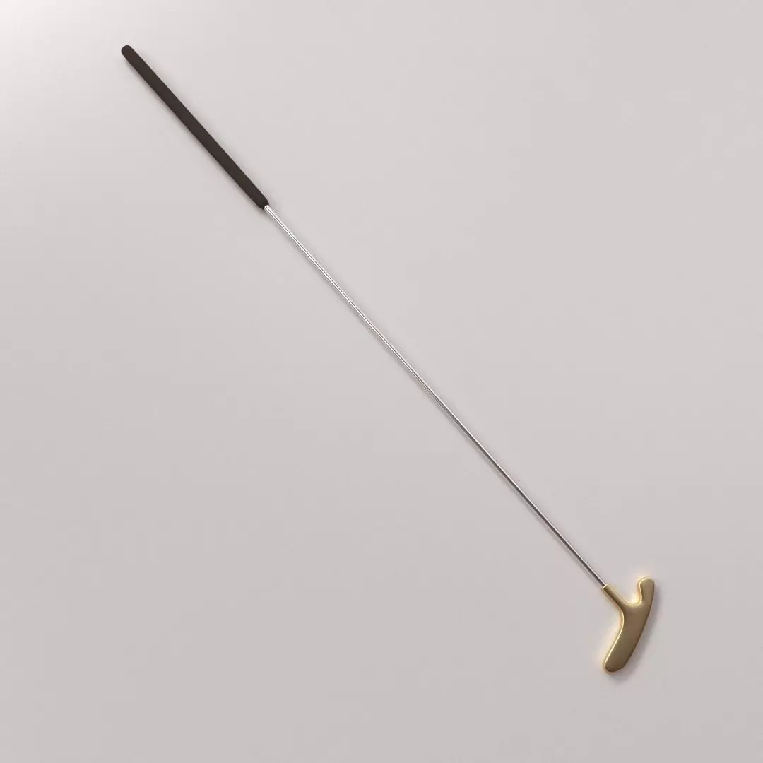 Putter gold and golf 3D model_0