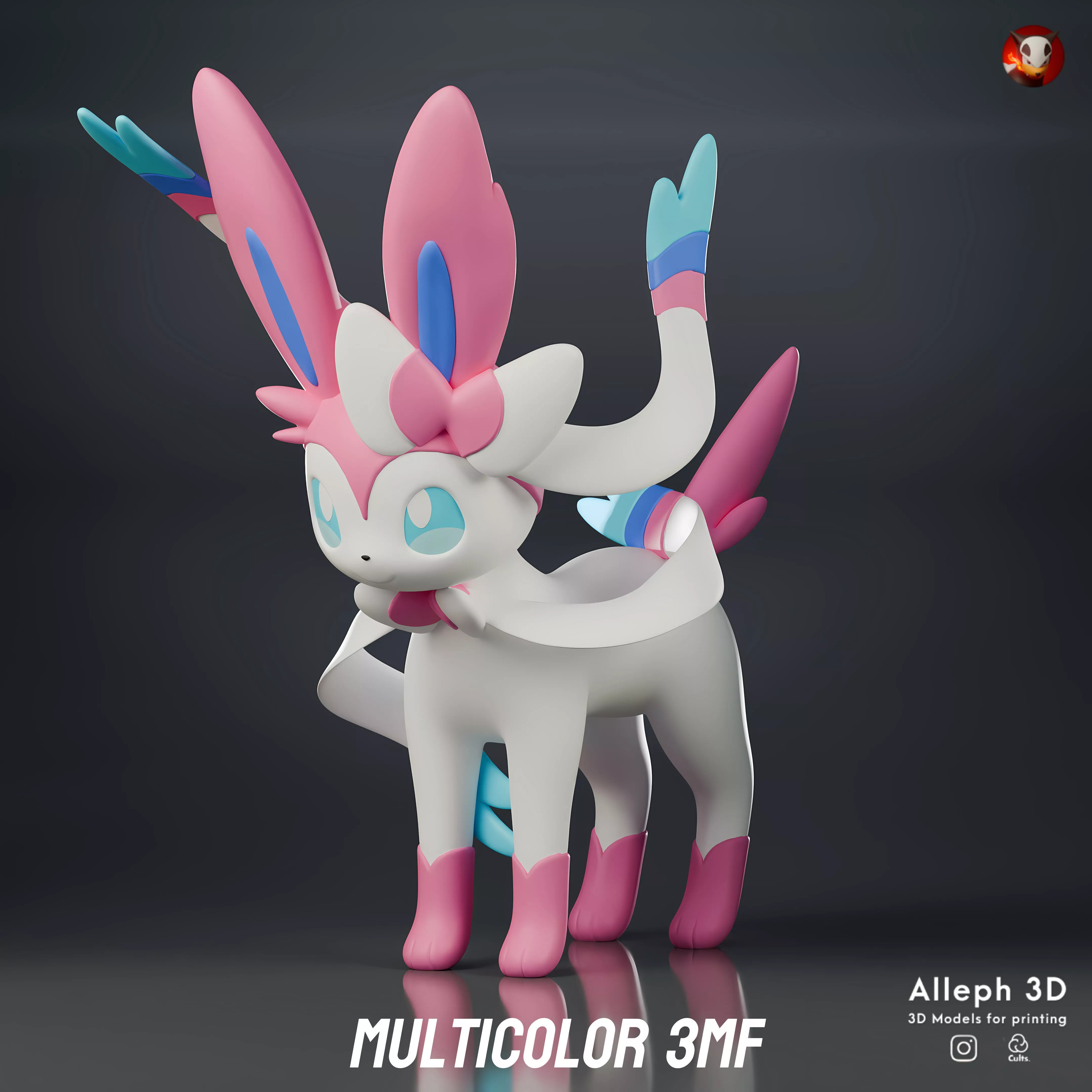 Pokemon Sylveon Multicolor 3D print model