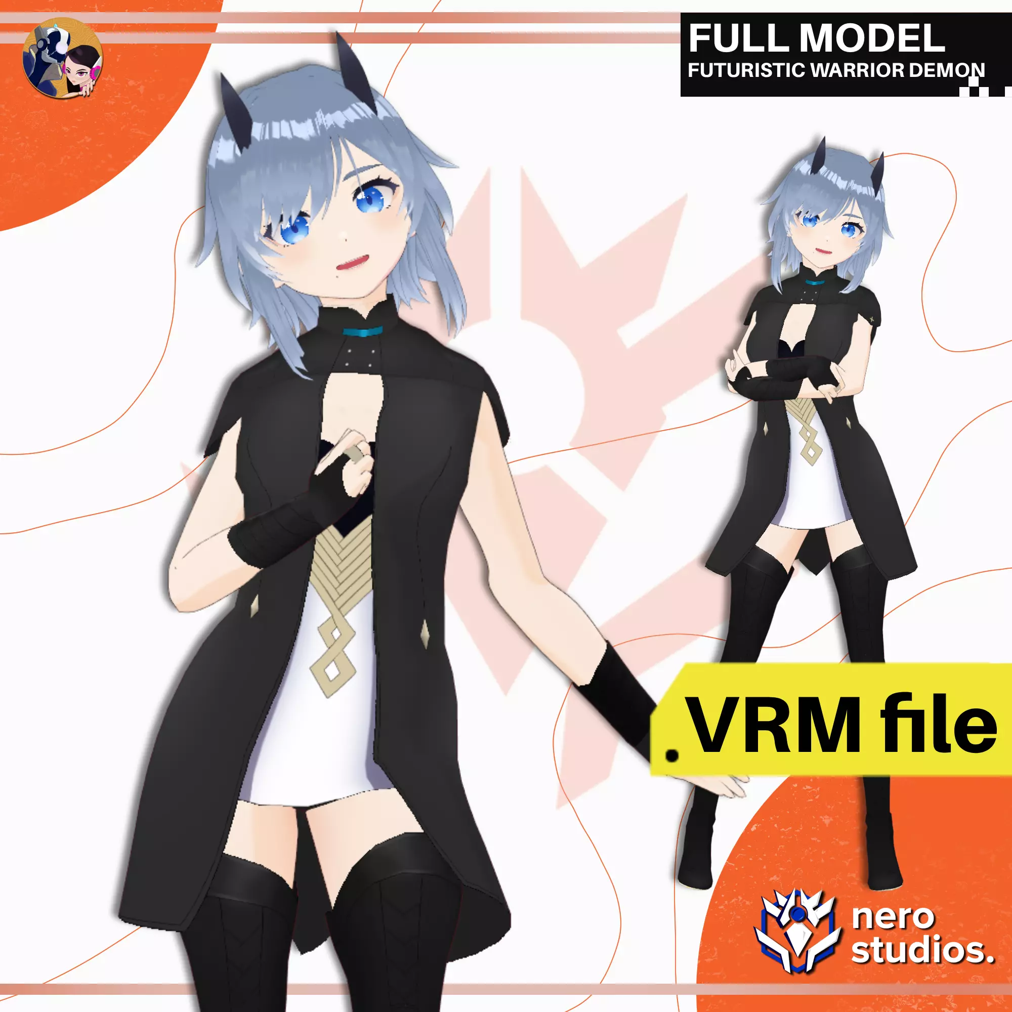 VRM FUTURISTIC PRIEST WARRIOR DEMON MILITARY UNIFORM FANTASY 3D model