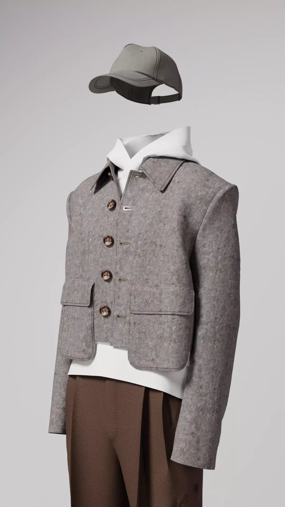 Casual Layered Streetwear Outfit 3D model