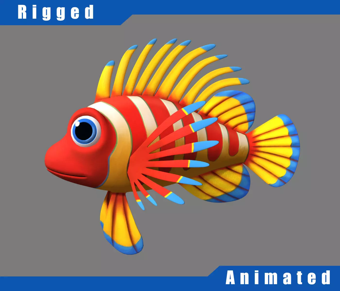 Cartoon Fish04 Rigged 3D model