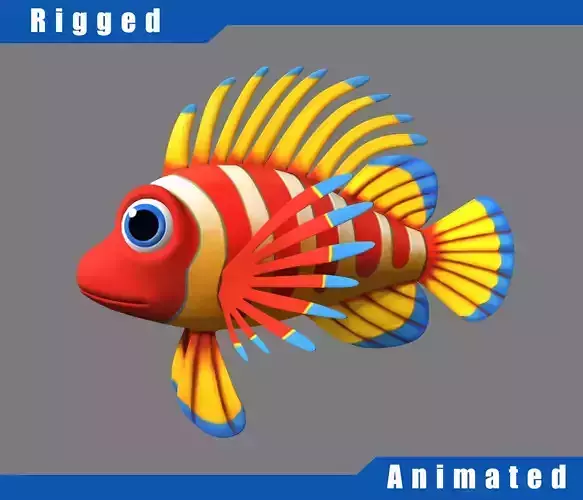 Cartoon Fish04 Rigged 3D model
