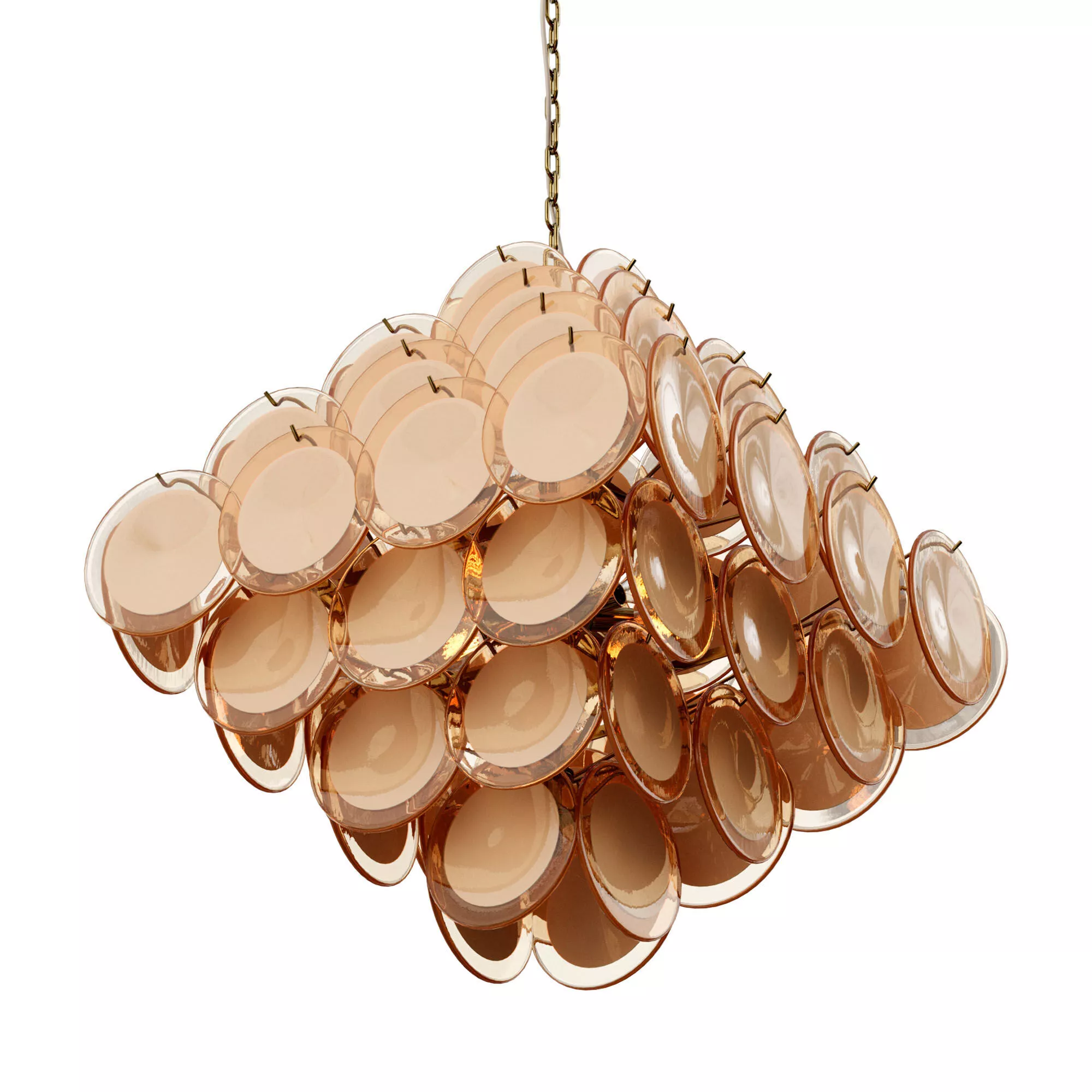 Tangerine Murano Glass Discs Chandelier 3D model