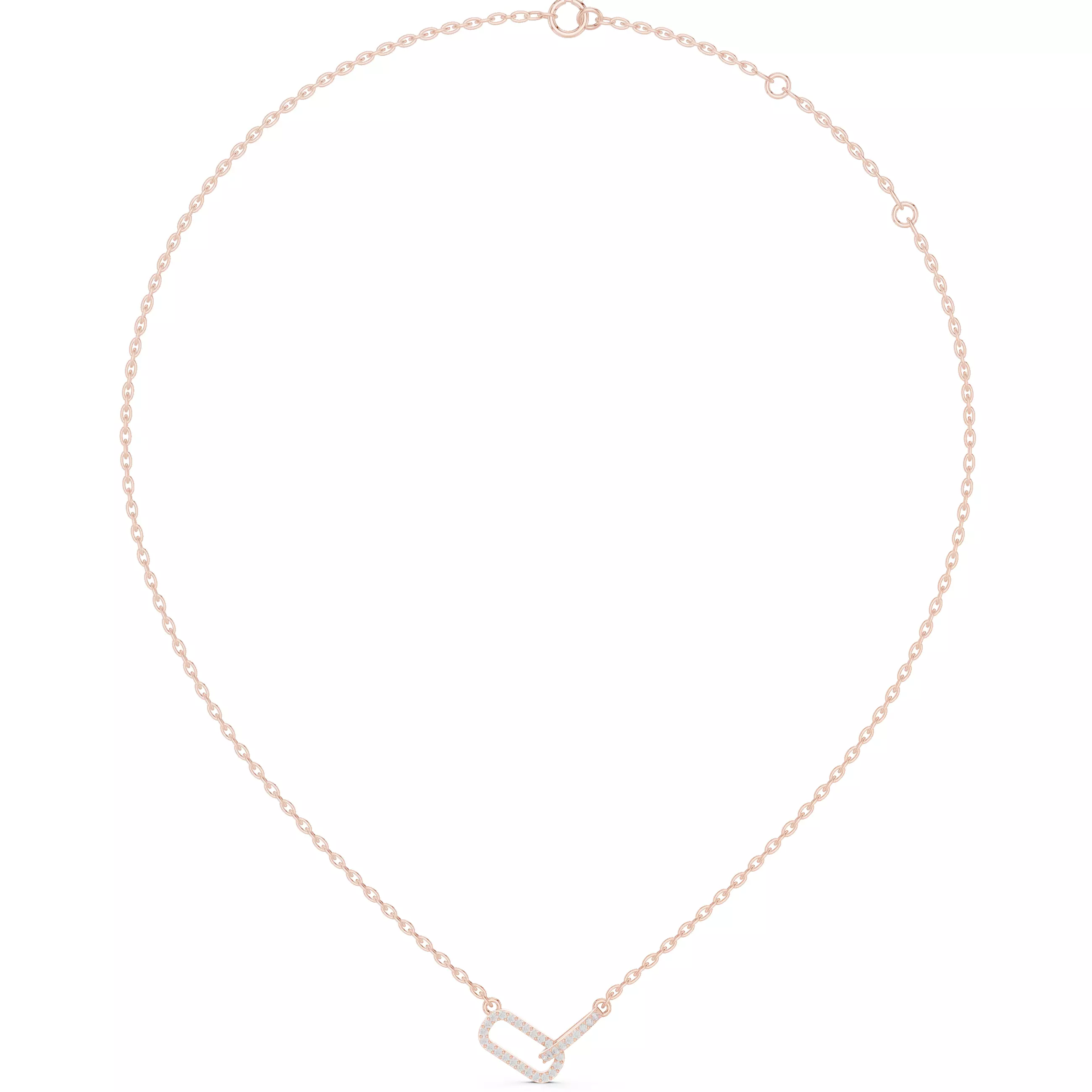 Dual Safety Pin Diamond Necklace 3dm stl renders animations 3D print model