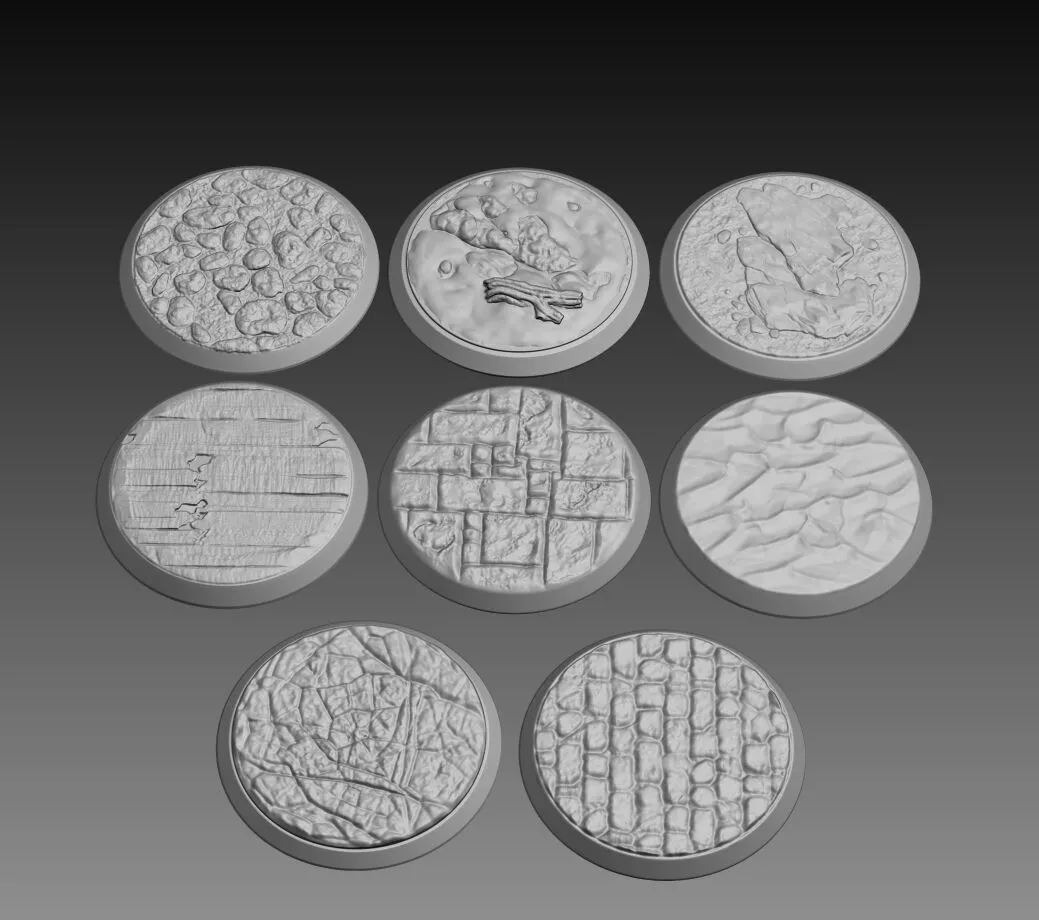 Miniature bases set 1 3D print model