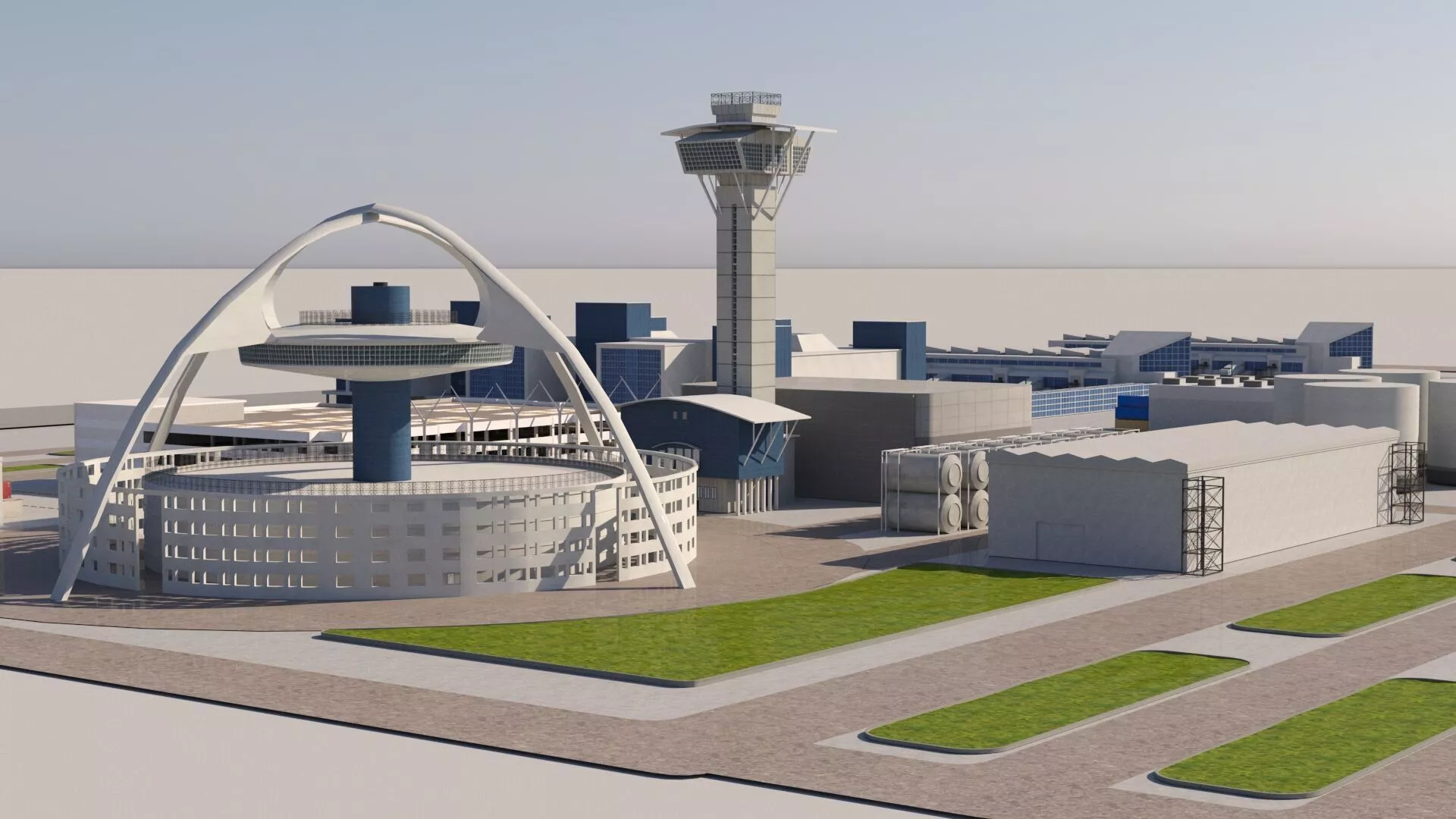 Los Angeles Airport Low-poly 3D model