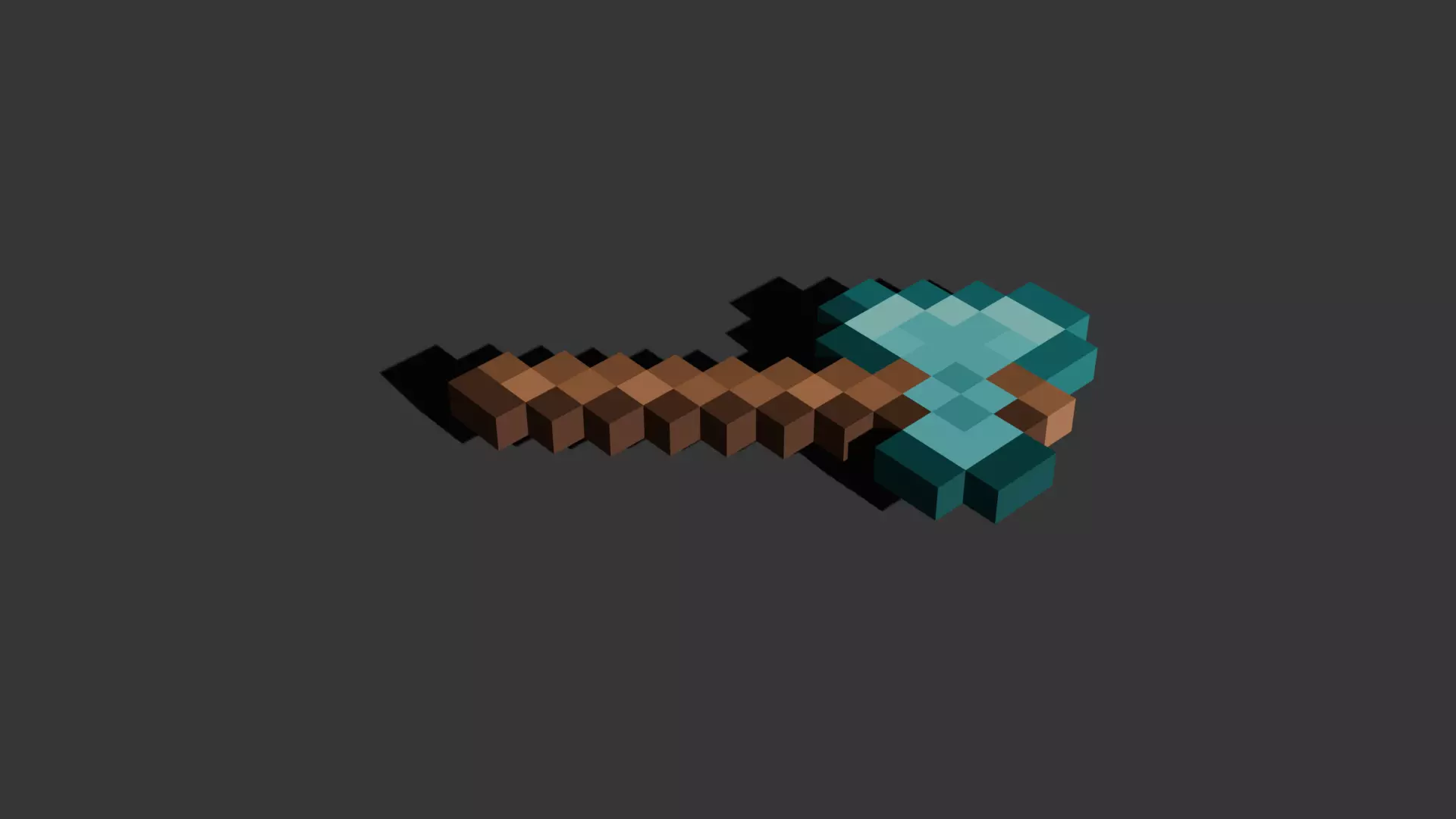Minecraft Style Axe Diamond - Voxel Fan Art - 3MF 3D print model