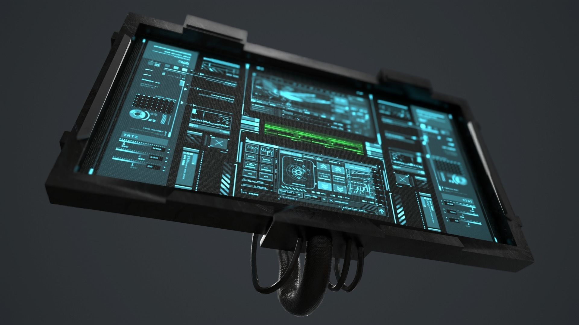 Sci-Fi Screen - television VideoGame Low-poly 3D model_7