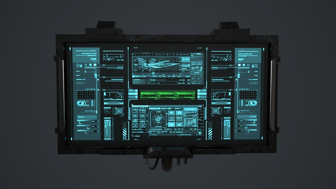 Sci-Fi Screen - television VideoGame Low-poly 3D model