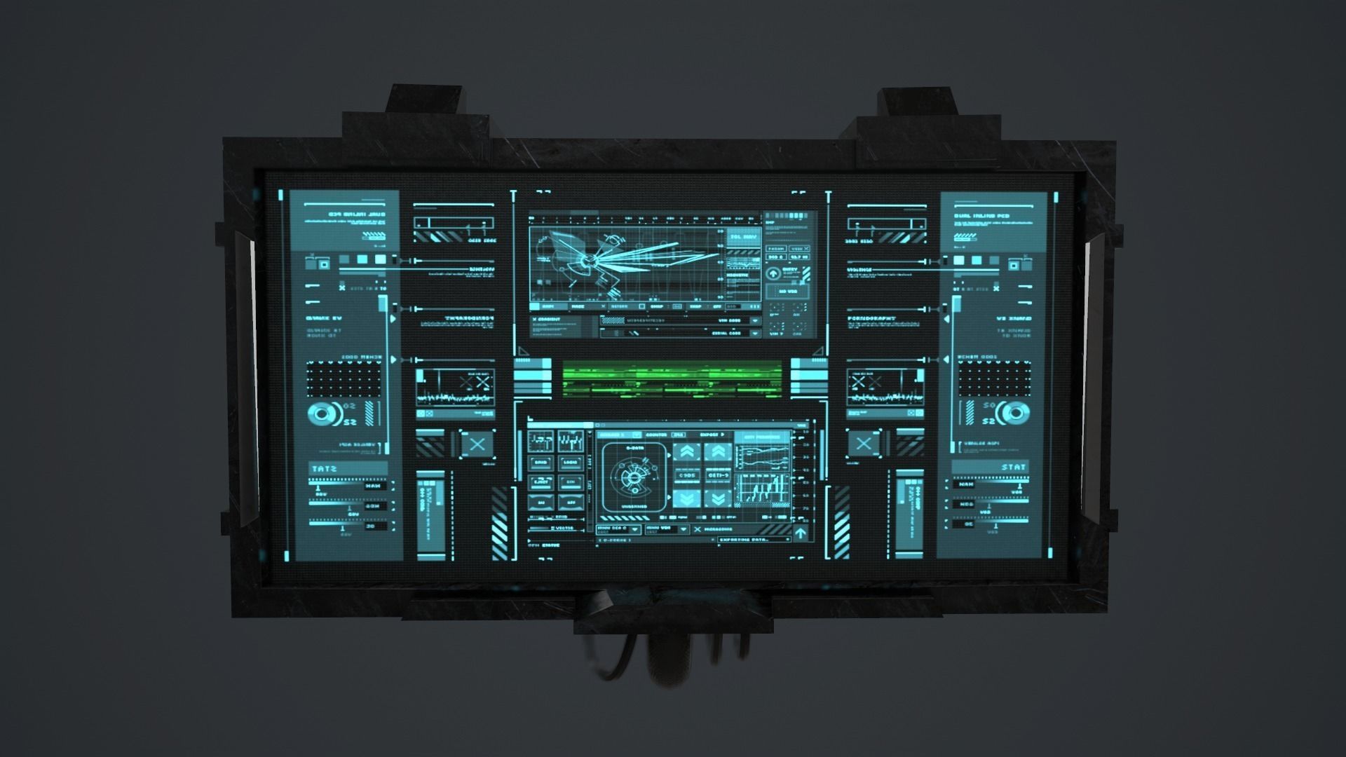 Sci-Fi Screen - television VideoGame Low-poly 3D model_0