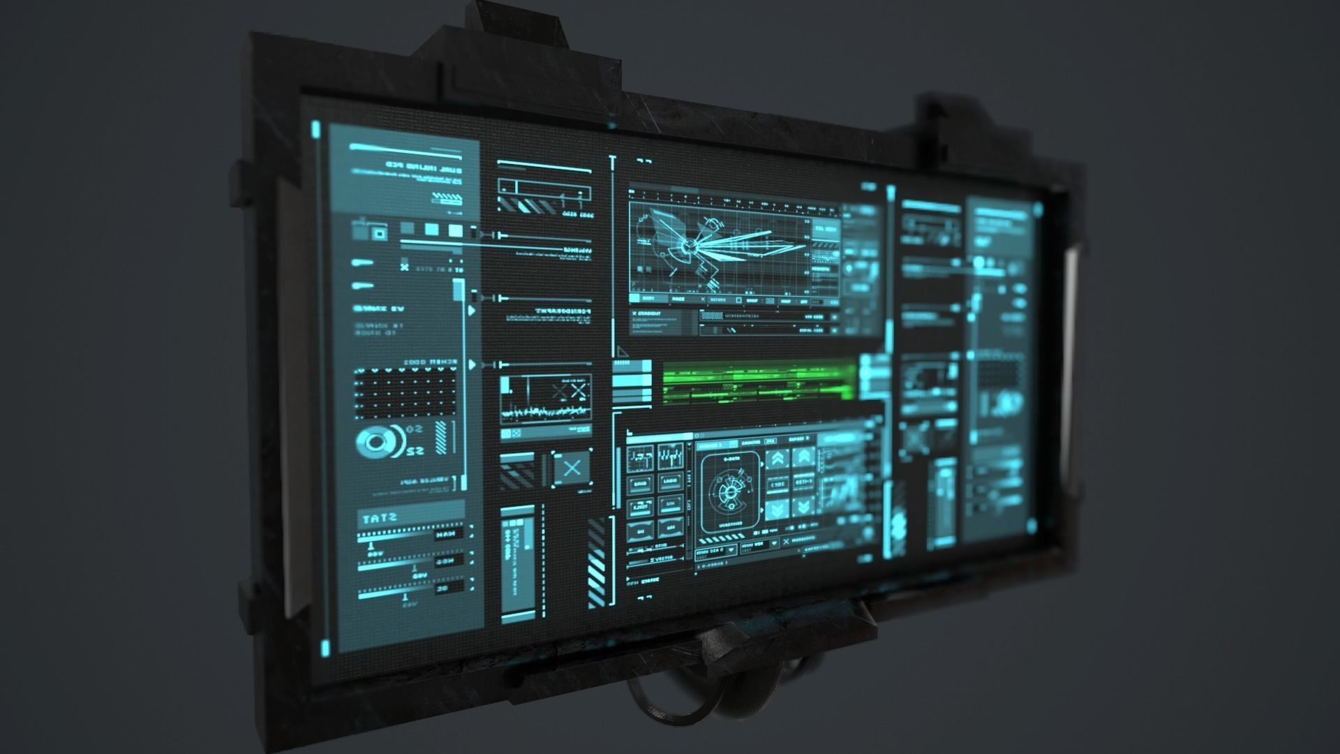 Sci-Fi Screen - television VideoGame Low-poly 3D model_3