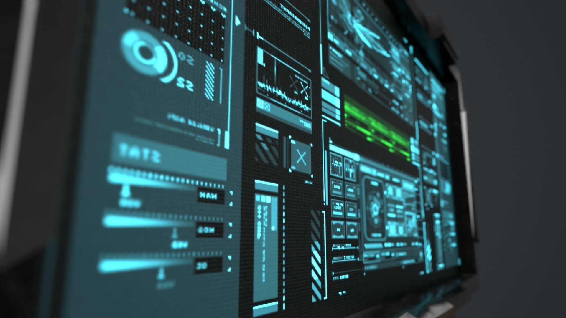 Sci-Fi Screen - television VideoGame Low-poly 3D model_2