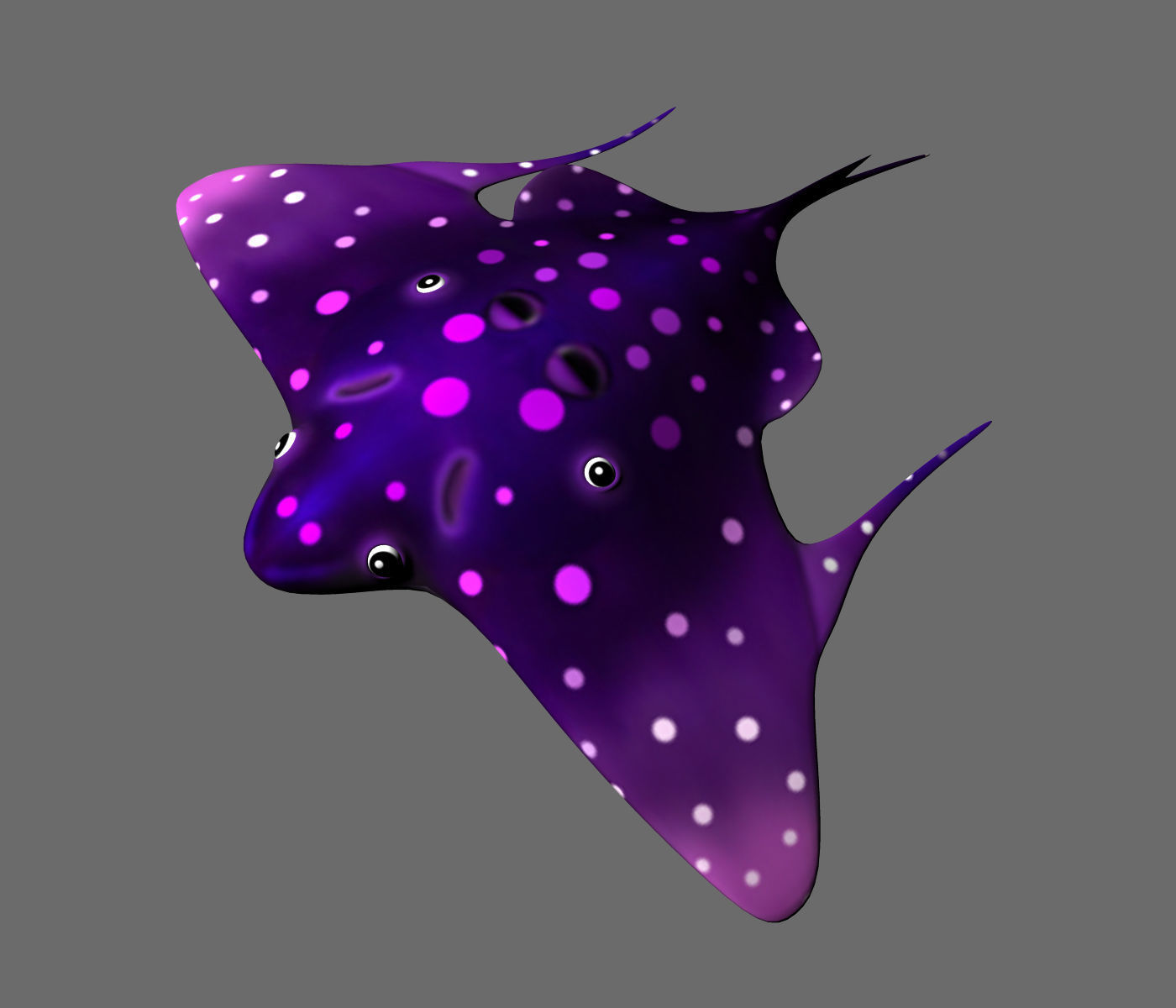 Cartoon Evil Fish 3D model_1