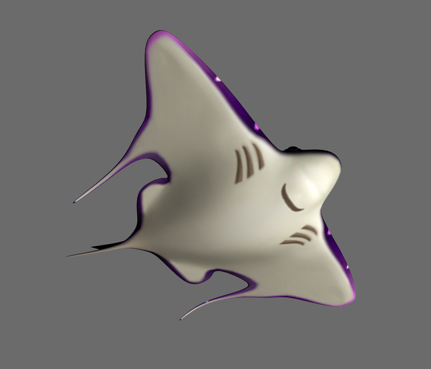 Cartoon Evil Fish 3D model_2