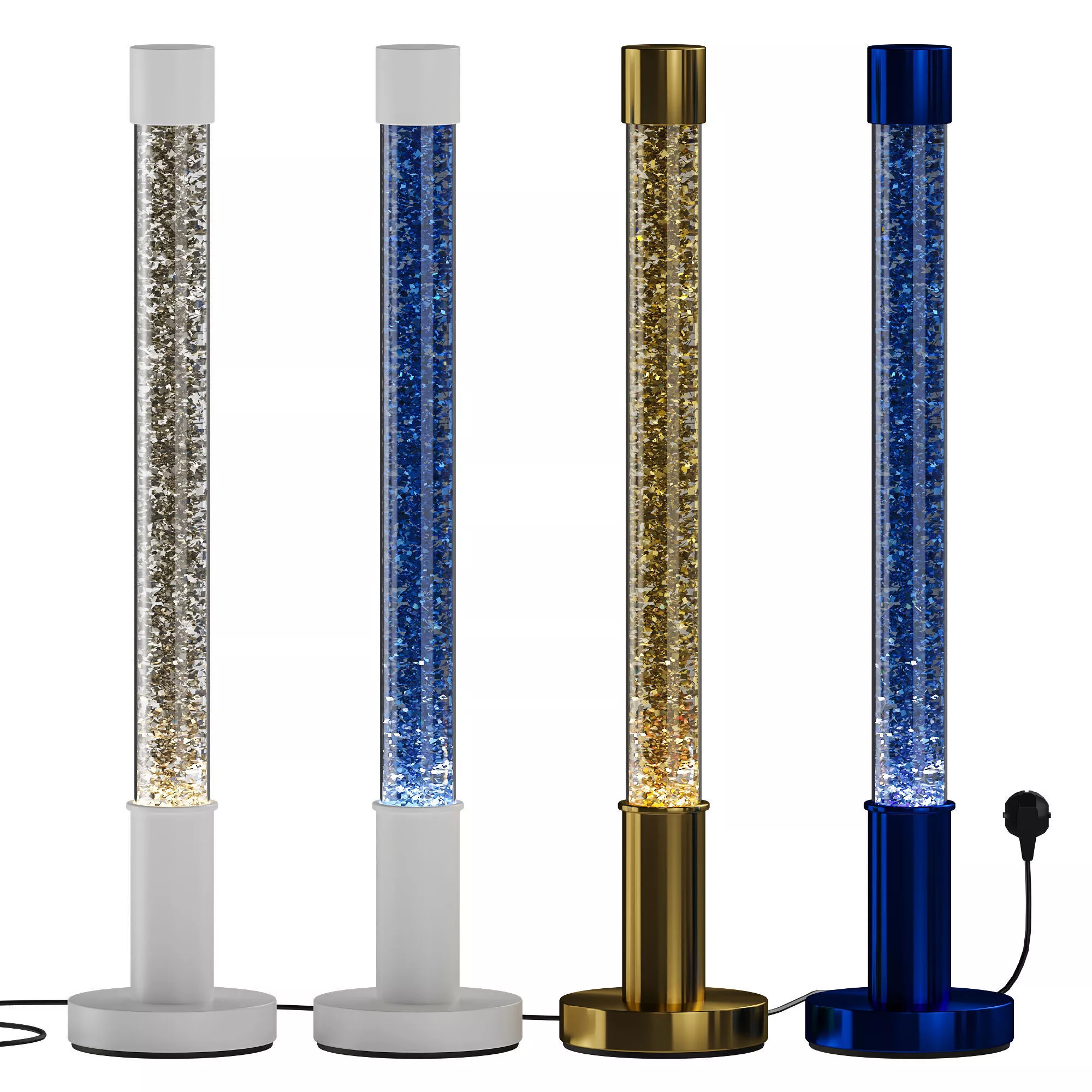Floor Lava Lamp with Glitter Shine 4 Colors 3D model
