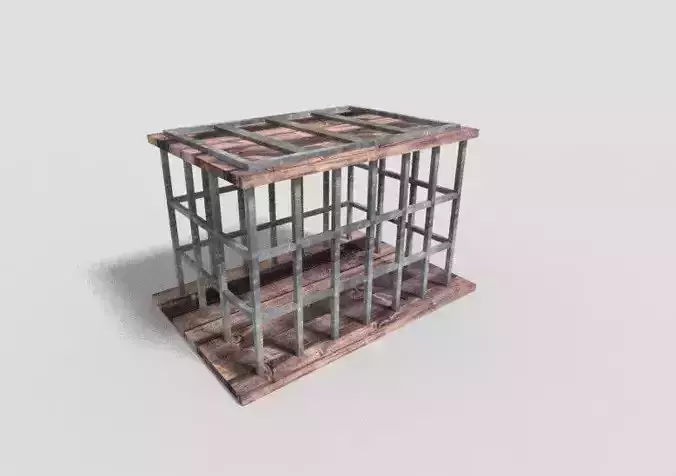 low poly dungeon cage