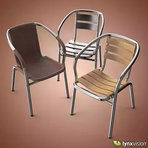 Outdoor Aluminum Chairs Collection 3D model