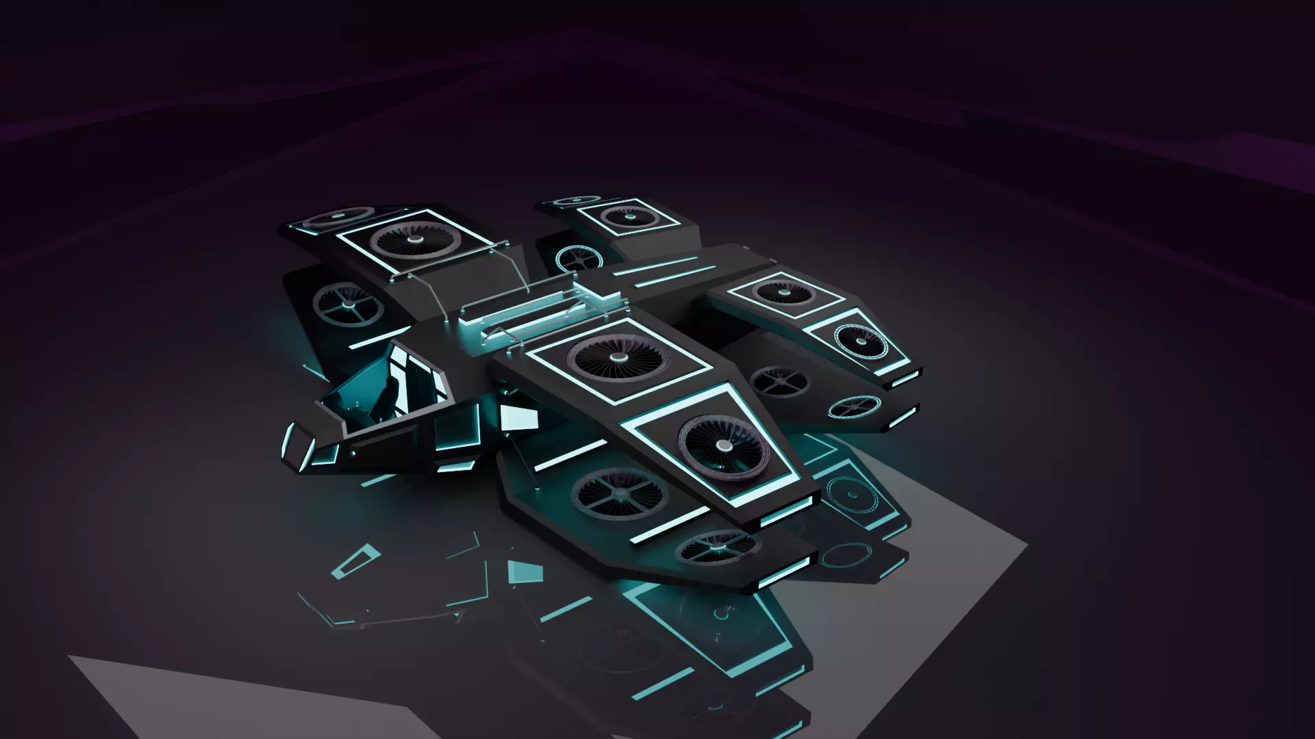 Sci Fi AirCraft Space Craft Low-poly 3D model