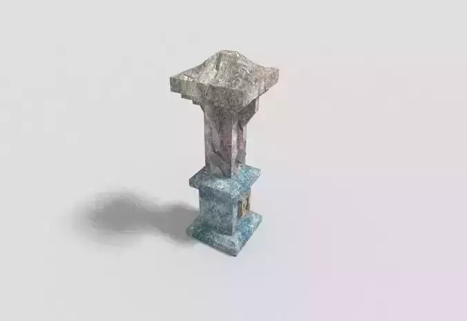 low poly dungeon pillar 1 Low-poly 3D model