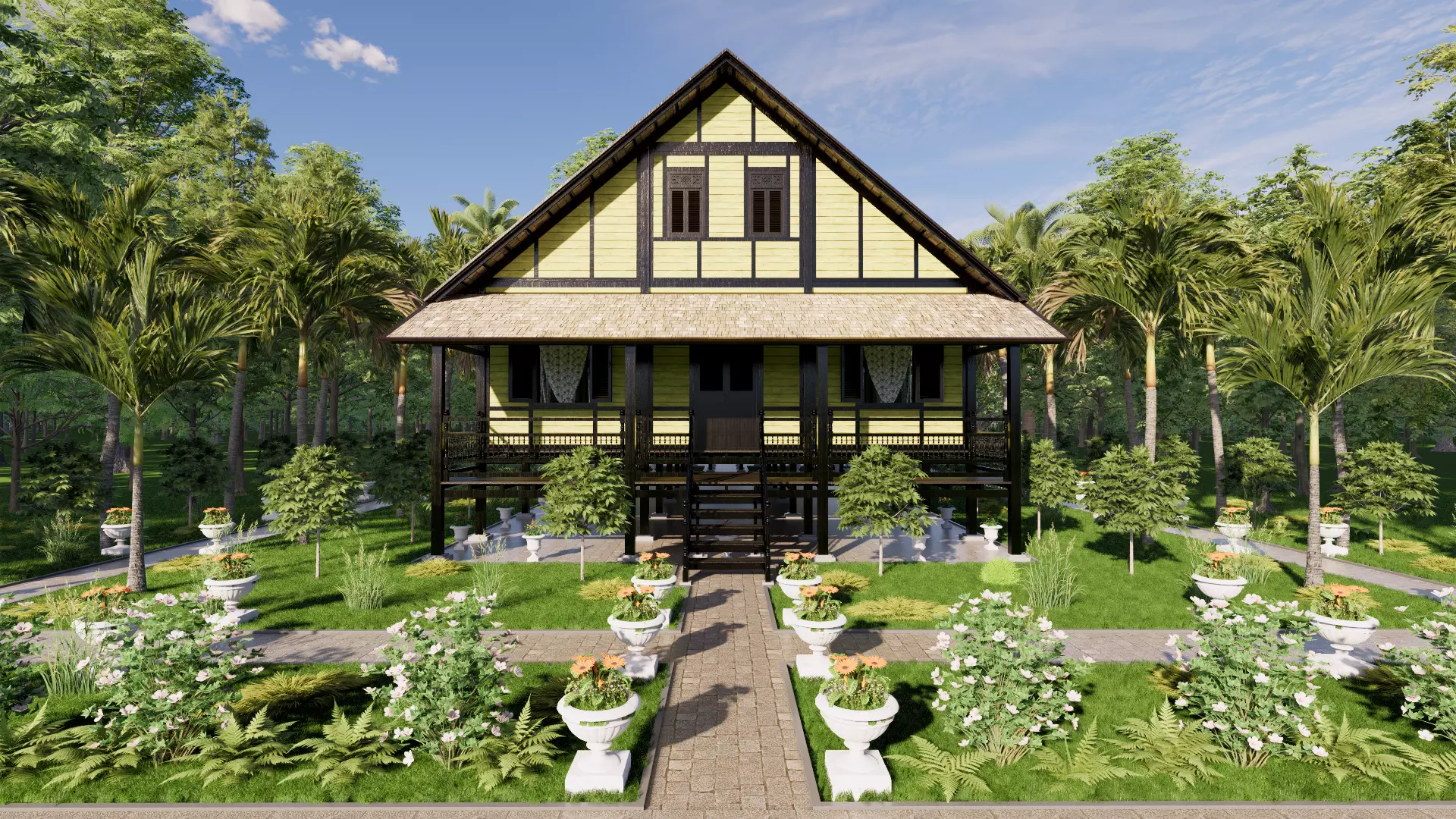 Godang Traditional House of Sambas West Borneo - Type 1 3D model