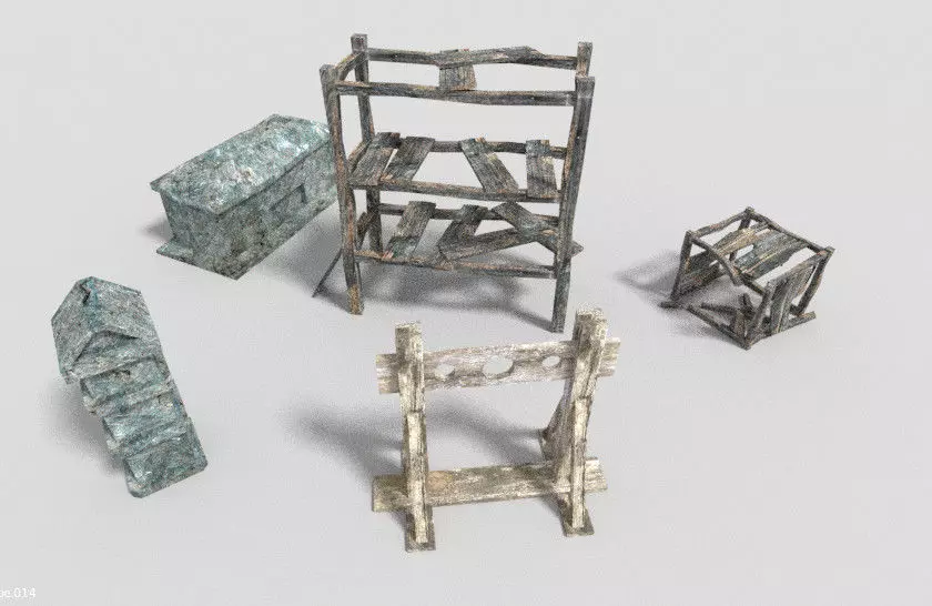 3D model 5 low poly dungeon props pack 1 VR / AR / low-poly | CGTrader