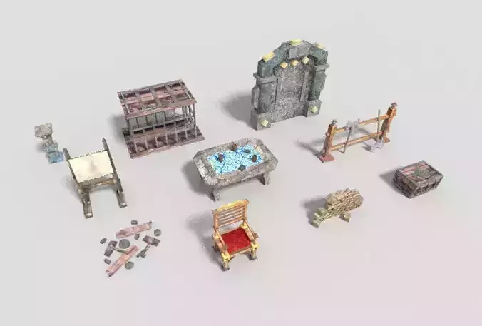 10 low poly dungeon props pack 2