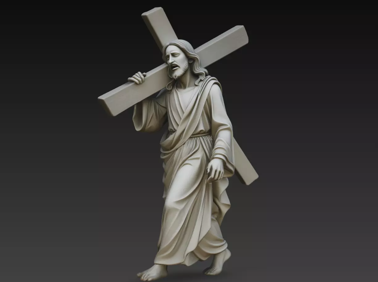 Jesus Path to Calvary STL Christian Passion Statue 3D print model