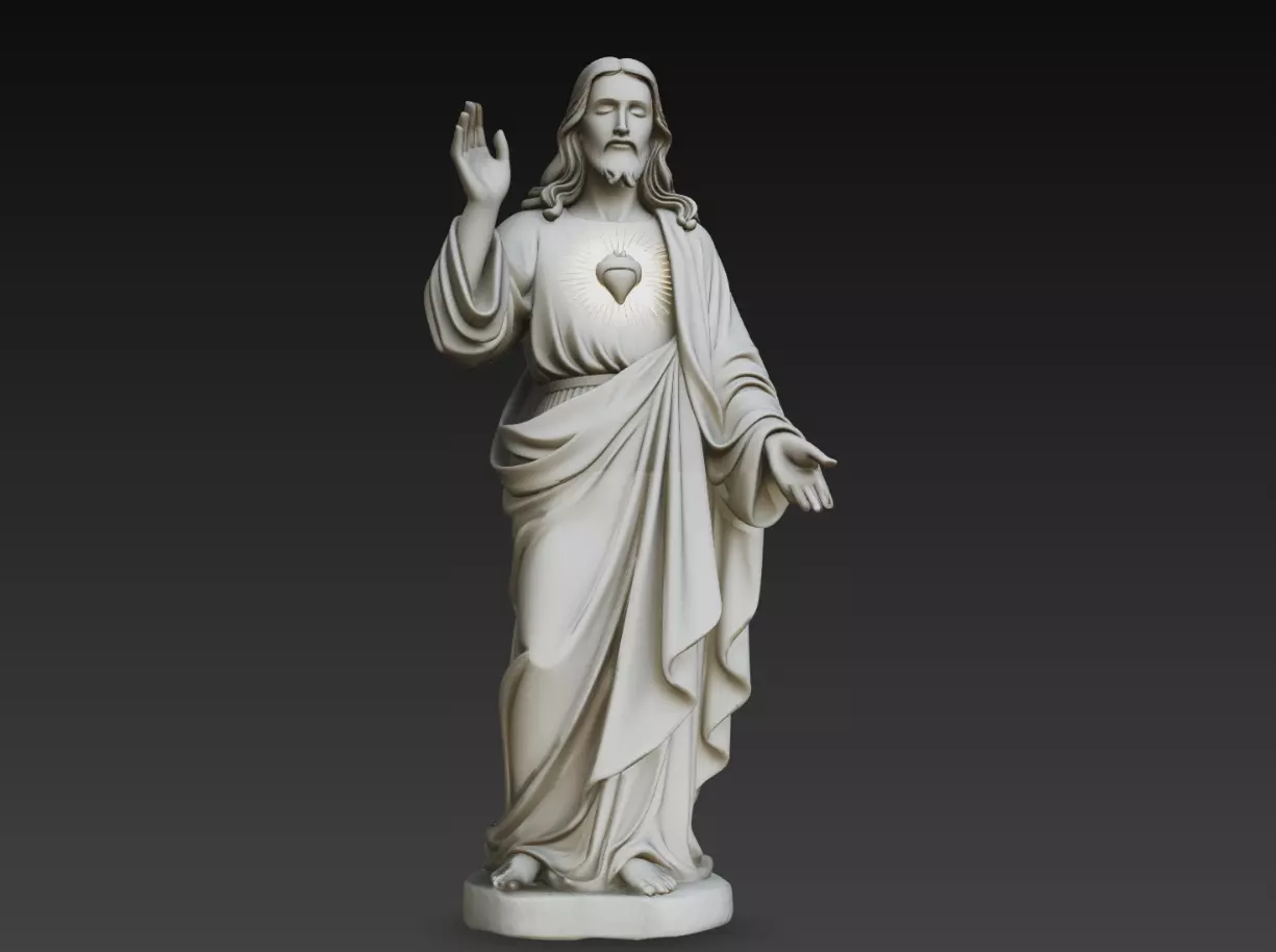 Sacred Heart Jesus Divine Mercy STL Christian Statue 3D print model