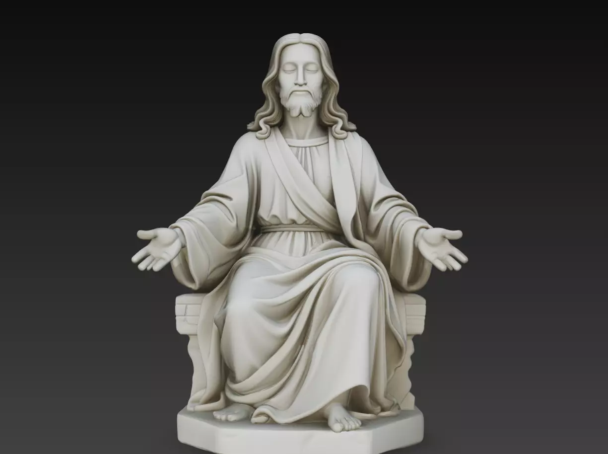 Jesus Christ Throne of Compassion STL Christian Statue 3D print model