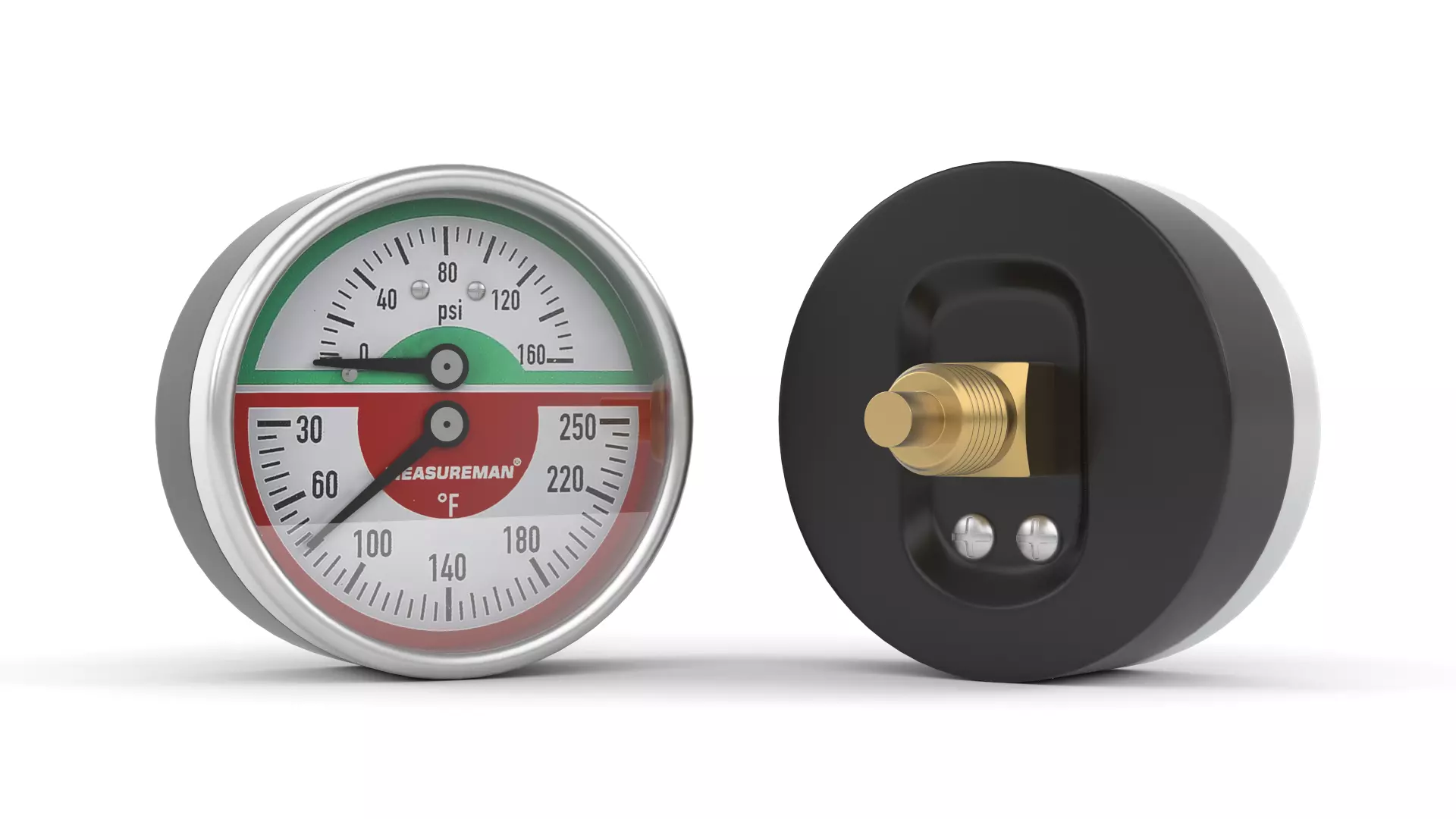 Thermo Manometer Pressure Gauge 3D model
