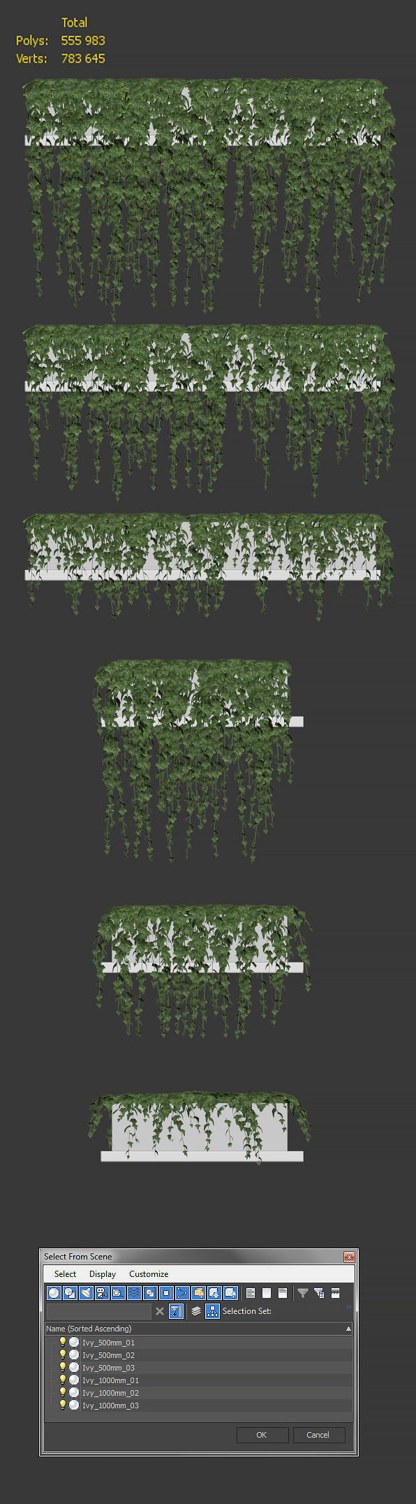 Ivy on the shelves 3D model_3