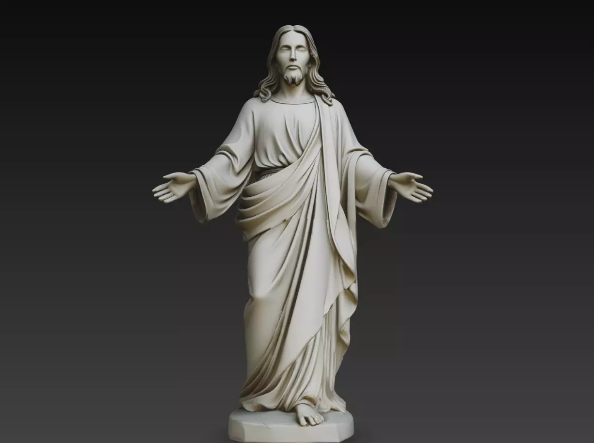 Jesus Christ Peaceful Welcome STL Christian Statue 3D print model