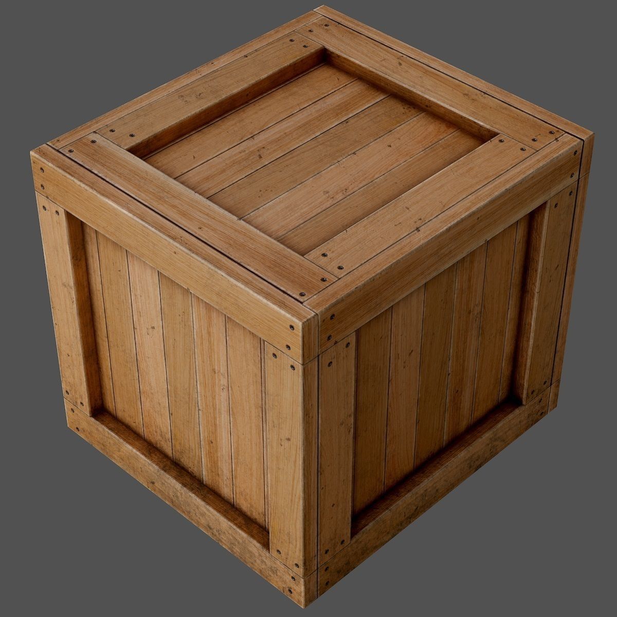 wooden box PBR Game-Ready Low-poly 3D model_6
