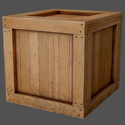wooden box PBR Game-Ready Low-poly 3D model