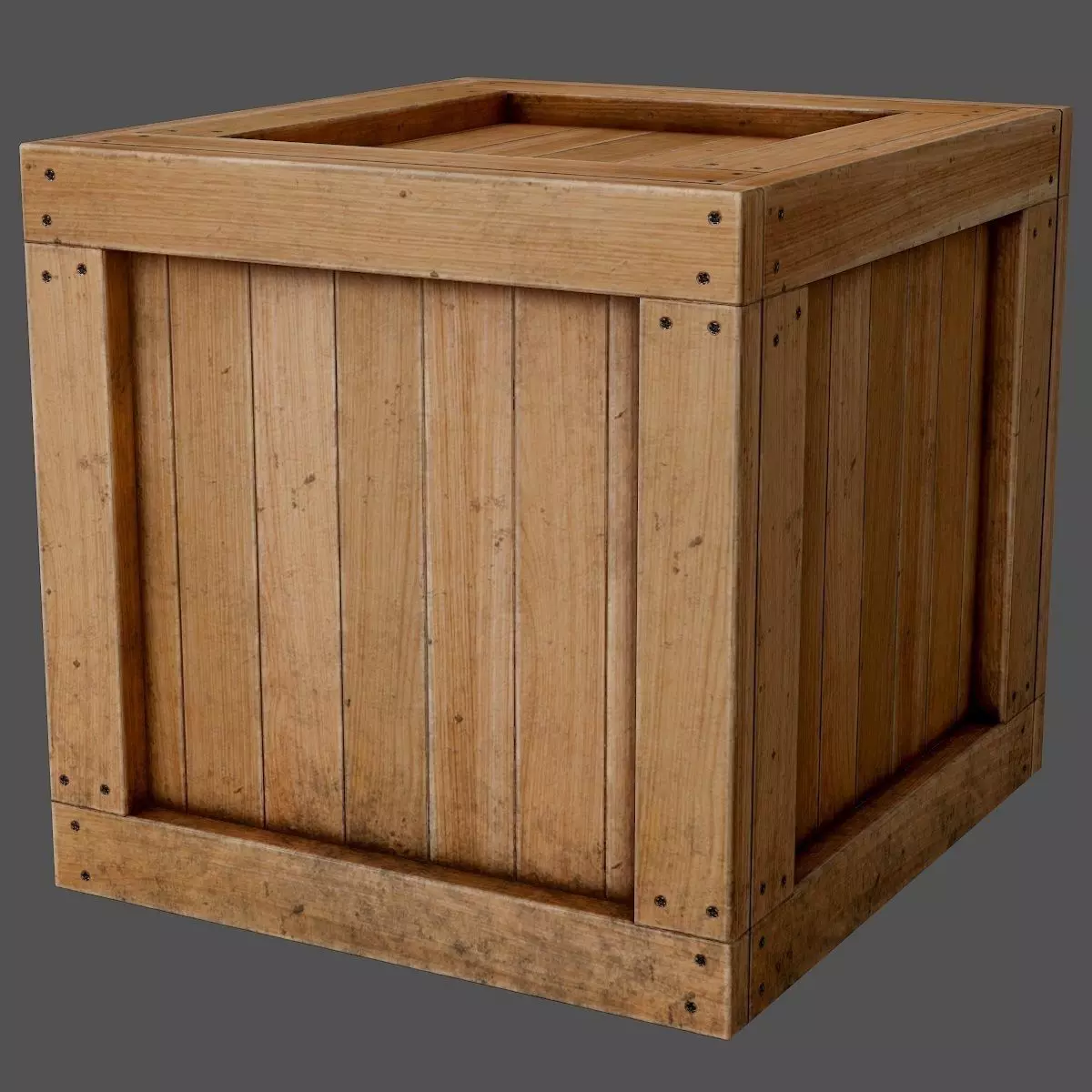 wooden box PBR Game-Ready Low-poly 3D model_0