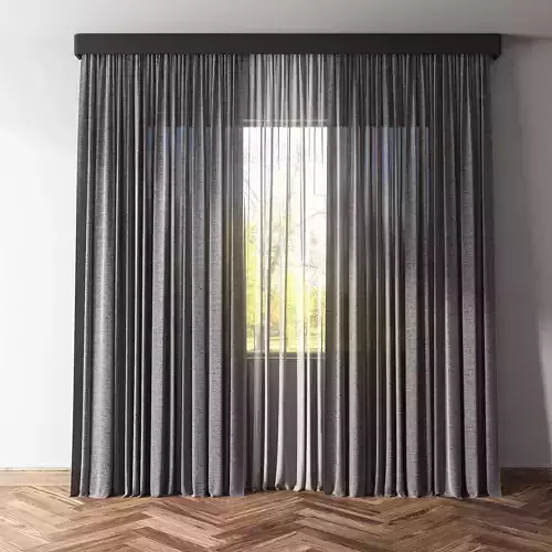 Curtains and tulle 2 Low-poly 3D model