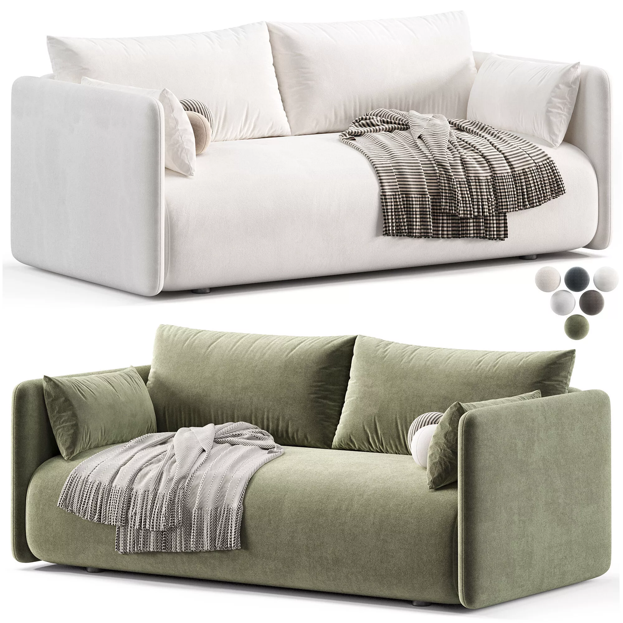 Offset 2-Seater Sofa 3D model